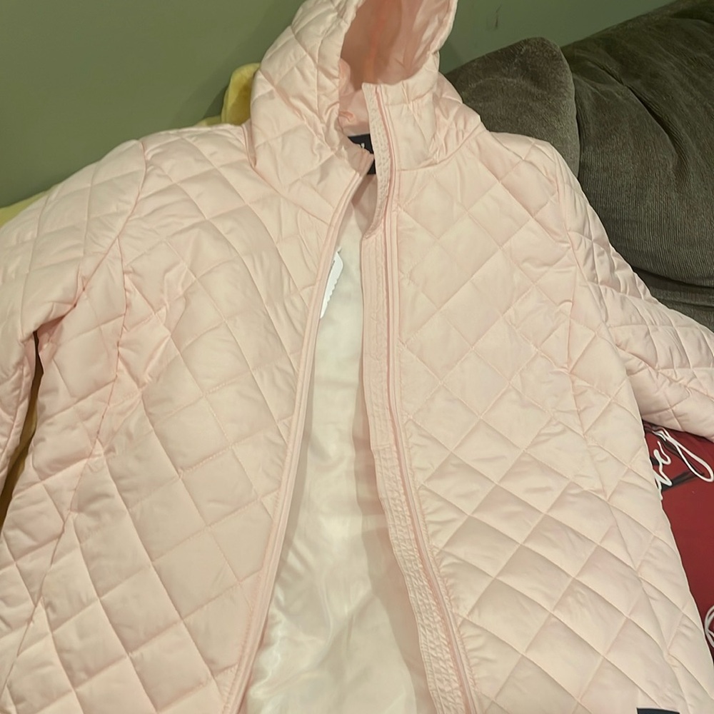 light pink hooded jacket